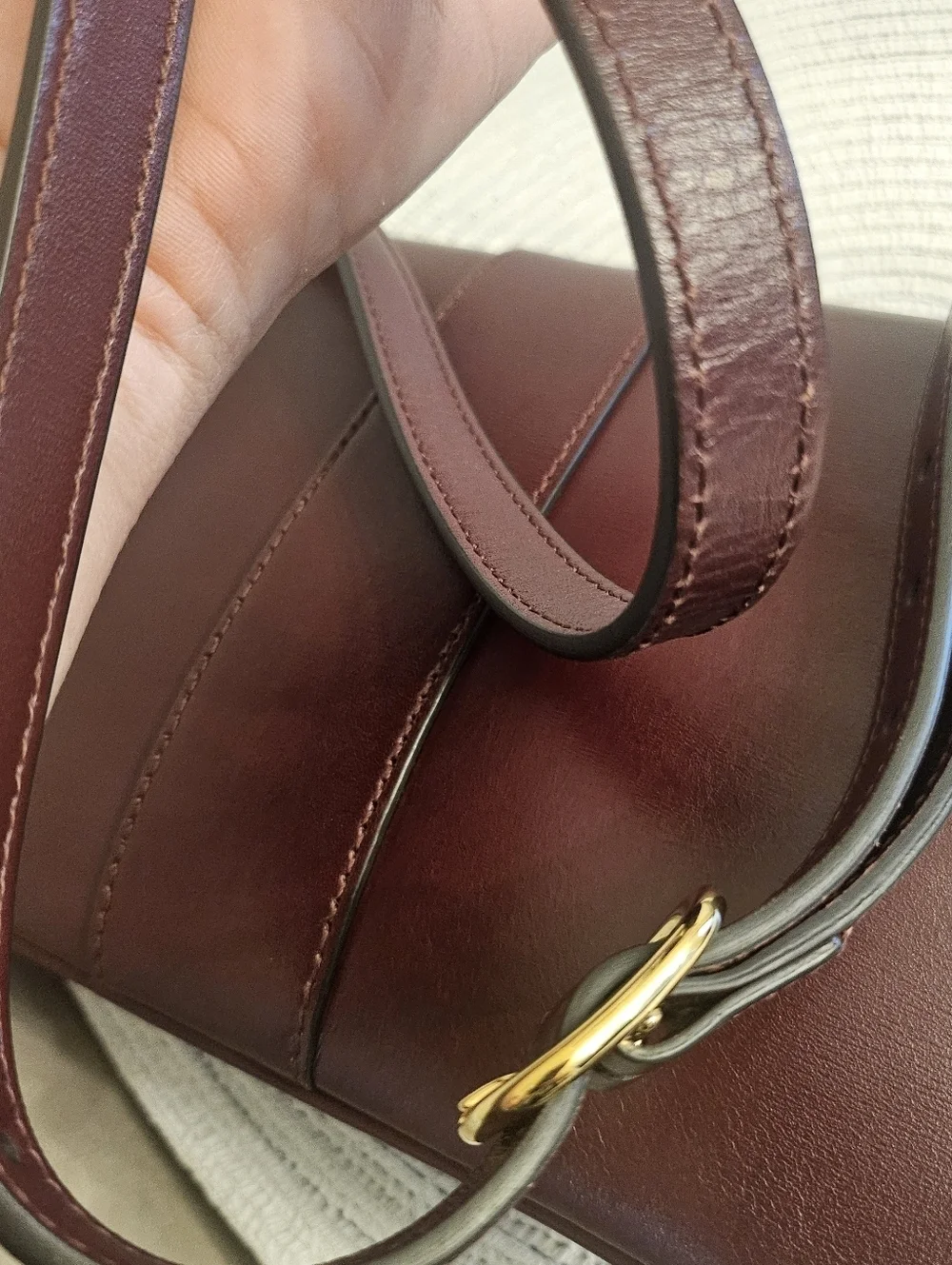 Gucci Arli Shoulder Bag Burgundy Leather Large GG Logo - Picture 4 of 14